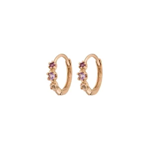 Creole Three Gems, Amethyst, 18 K Rosegold vergoldet-LEAF Hot