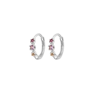 Creole Three Gems, Amethyst, 925 Sterlingsilber-LEAF Clearance