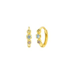 Creole Three Gems, Blauer Topas, 18 K Gelbgold vergoldet-LEAF Outlet