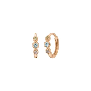 Creole Three Gems, Blauer Topas, 18 K Rosegold vergoldet-LEAF Online