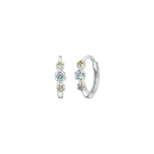 Creole Three Gems, Blauer Topas, 925 Sterlingsilber-LEAF Best