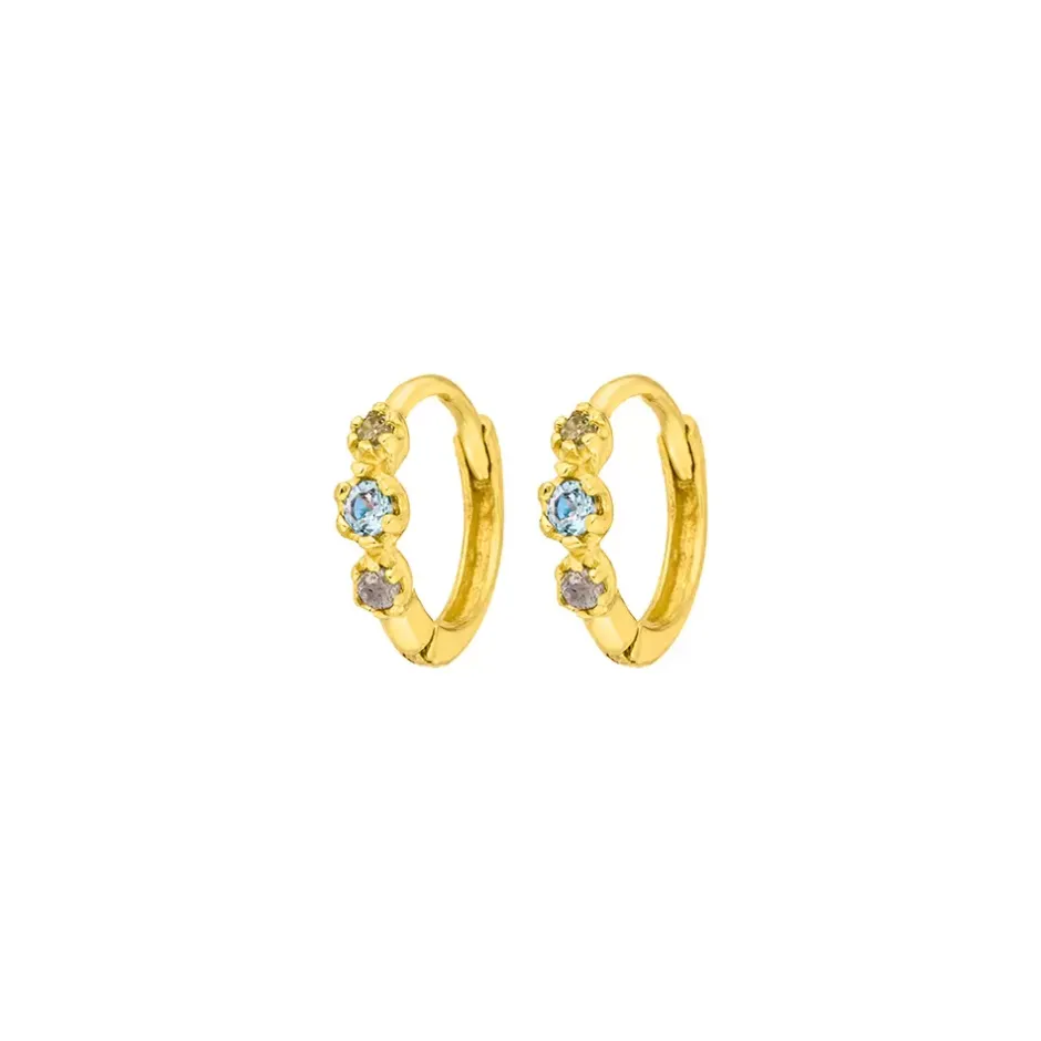 creole_three_gems_blauer__1-1.webp Creole Three Gems, Blauer Topas, 18 K Gelbgold vergoldet-LEAF Outlet