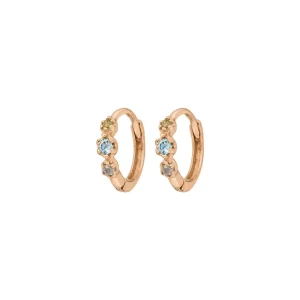 Creole Three Gems, Blauer Topas, 18 K Rosegold vergoldet-LEAF Online