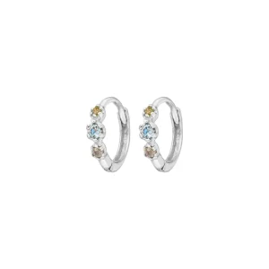 Creole Three Gems, Blauer Topas, 925 Sterlingsilber-LEAF Best