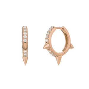Creole Triple Stud, 18 K Rosegold vergoldet-LEAF Online
