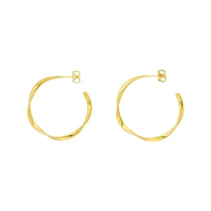 Creole Twist, 20mm, 18 K Gelbgold vergoldet-LEAF Sale