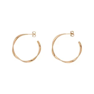 Creole Twist, 20mm, 18 K Rosegold vergoldet-LEAF Hot