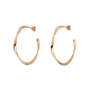 Creole Twist, 40mm, 18 K Rosegold vergoldet-LEAF Hot