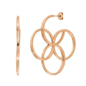 Creolen Clover Charm, groß, 18 K Rosegold vergoldet-LEAF Online
