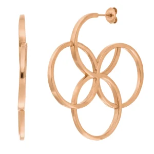 Creolen Clover Charm, groß, 18 K Rosegold vergoldet-LEAF Online