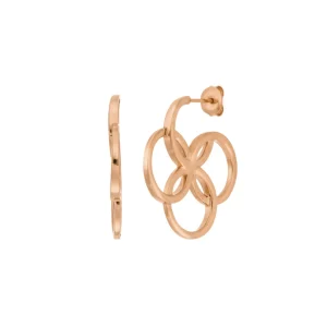 Creolen Clover Charm, klein, 18 K Rosegold vergoldet-LEAF Hot