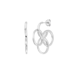 Creolen Clover Charm, klein, 925 Sterlingsilber-LEAF Clearance