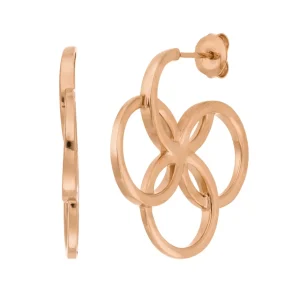 Creolen Clover Charm, klein, 18 K Rosegold vergoldet-LEAF Hot