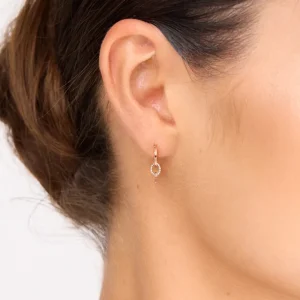 Creolen ETERNAL TOUCH, Diamanten, 14 Karat Rosegold-LEAF New