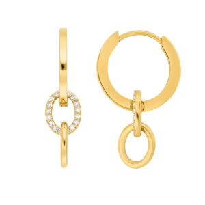 Creolen ETERNAL TOUCH, Diamanten, 14 Karat Gelbgold-LEAF Sale