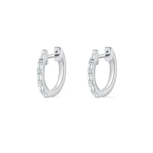 Creolen mit Baguette Diamanten, 14 Karat-LEAF Best