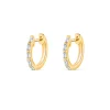 Creolen mit Baguette Diamanten, 14 Karat-LEAF Fashion