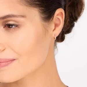 Creolen mit Baguette Diamanten, 14 Karat-LEAF Fashion