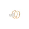Earcuff 2 Pearls, 18 K Rosegold vergoldet-LEAF New