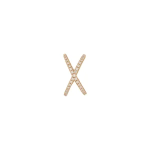 Earcuff Cross CZ, 18 K Rosegold vergoldet-LEAF Clearance