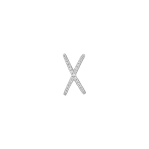 Earcuff Cross CZ, 925 Sterlingsilber, rhodiniert-LEAF Hot