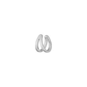 Earcuff Double Line, 10 mm, 925 Sterlingsilber, rhodiniert-LEAF Clearance