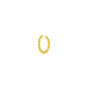 Earcuff Rope, 10 mm, 18 K Gelbgold vergoldet-LEAF Clearance