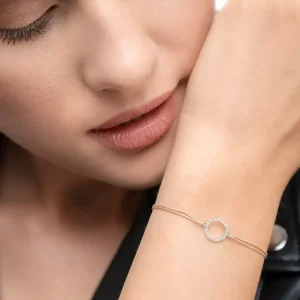 Freundschaftsarmband Circle mit Diamanten, 18 Karat Weißgold-LEAF Online