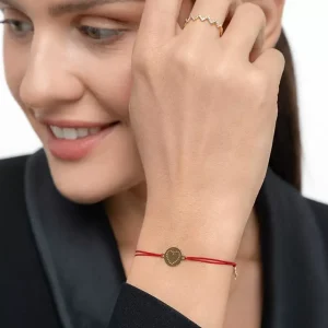 Freundschaftsarmband Disc HEART, 14 Karat Gelbgold-LEAF Fashion