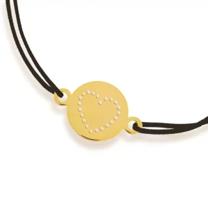 Freundschaftsarmband Disc HEART, 14 Karat Gelbgold-LEAF Fashion