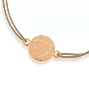 Freundschaftsarmband Disc HEART, 14 Karat Rosegold-LEAF Outlet