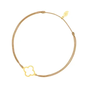 Freundschaftsarmband GENTLE CLOVER, 14 Karat Gelbgold-LEAF New