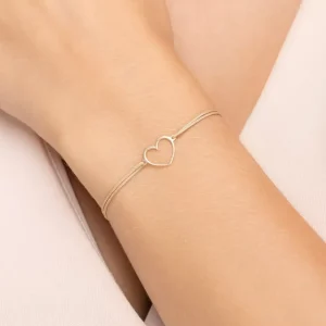 Freundschaftsarmband GENTLE HEART, 14 Karat Gelbgold-LEAF Sale