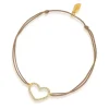 Freundschaftsarmband Herz mit Diamanten, 18 Karat Gelbgold-LEAF Fashion