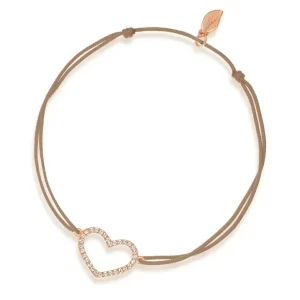 Freundschaftsarmband Herz mit Diamanten, 18 Karat Rosegold-LEAF Fashion