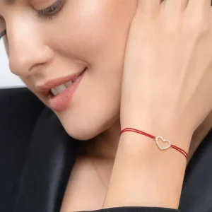 Freundschaftsarmband Herz mit Diamanten, 18 Karat Gelbgold-LEAF Fashion