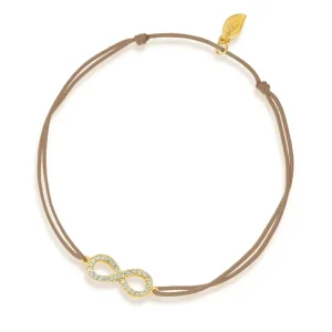 Freundschaftsarmband Infinity mit Diamanten, 18 Karat Gelbgold-LEAF Hot
