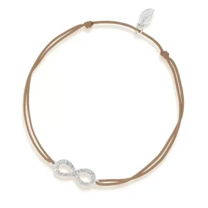 Freundschaftsarmband Infinity mit Diamanten, 18 Karat Weißgold-LEAF Online