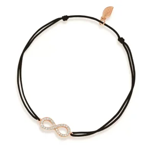 Freundschaftsarmband Infinity mit Diamanten, 18 Karat Rosegold-LEAF Sale