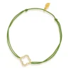 Freundschaftsarmband Kleeblatt mit Diamanten, 18 Karat Gelbgold-LEAF Discount