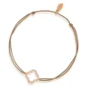 Freundschaftsarmband Kleeblatt mit Diamanten, 18 Karat Rosegold-LEAF Sale