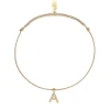 Freundschaftsarmband mit Letter Charm, 14 Karat Gelbgold mit Diamanten-LEAF Outlet