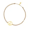 Glücksarmband PEACE, 18 K Gelbgold vegoldet,-LEAF Hot