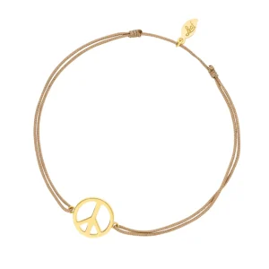 GlĂŒcksarmband PEACE, 18 K Gelbgold vegoldet,-LEAF Hot