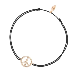 Glücksarmband PEACE mit Zirkonia, 18 K Rosegold vegoldet,-LEAF Online