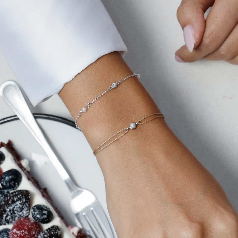 glcksarmband_pure_mit_per_3.webp Glücksarmband Pure mit Perle, 18 K Rosegold vergoldet,-LEAF Fashion