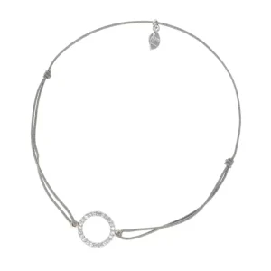 GlĂŒcksarmbĂ€ndchen Circle Zirkonia, Silber,-LEAF Online