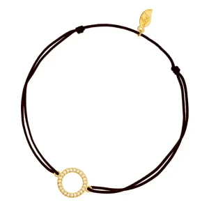 Glücksarmbändchen Circle Zirkonia, Gelbgold vergoldet,-LEAF Fashion
