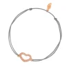 Glücksarmbändchen Herz Zirkonia, Roségold vergoldet,-LEAF New