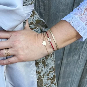 Glücksarmbändchen Herz Zirkonia, Roségold vergoldet,-LEAF New
